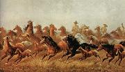 James Walker Roping wild horses oil painting picture wholesale